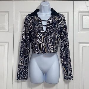 SHEIN | Cropped Collared Blouse